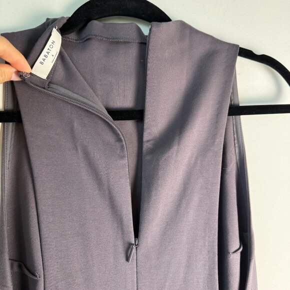 Aritzia Babaton Dress Matheson Ponte Bodycon High Neck Magnetic Gray Size 6 - Picture 11 of 11